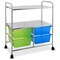 4-Drawer Utility Cart with Locking Wheels and Handles Mobile Storage Shelf for Kitchen and Bathroom Salon